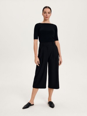 Reserved Viscose rich top Siyah | PAWD40617