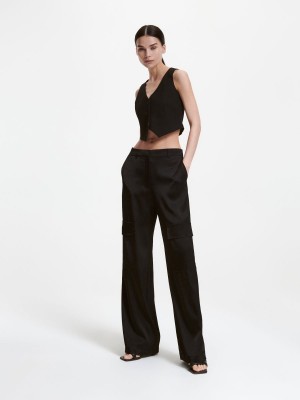 Reserved Viscose rich trousers Siyah | VLSE75809