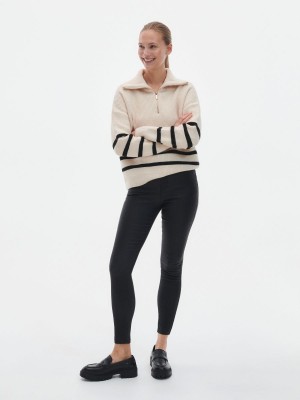 Reserved Waxed slim trousers Siyah | BOCQ63179