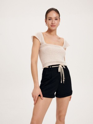 Reserved Zarif jersey shorts Siyah | OEGY89724