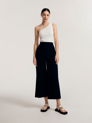 Reserved Zarif trousers with pressed crease Siyah | KCBM32167