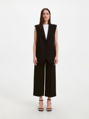 Reserved Zarif trousers with pressed crease Siyah | LHQY10752