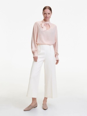 Reserved Zarif trousers with pressed crease Ivory | MJAI32051