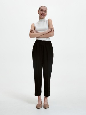 Reserved Zarif trousers with pressed crease Siyah | YONK83024