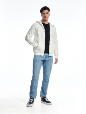 Reserved Zip up hoodie Ivory | YABJ23415