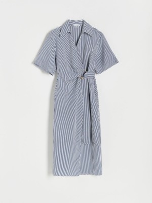 Reserved Çizgili envelope dress Renkli | BKIR48267