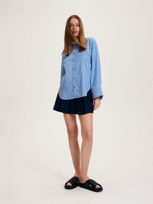 Reserved Çizgili shirt Mavi | YXFR97120
